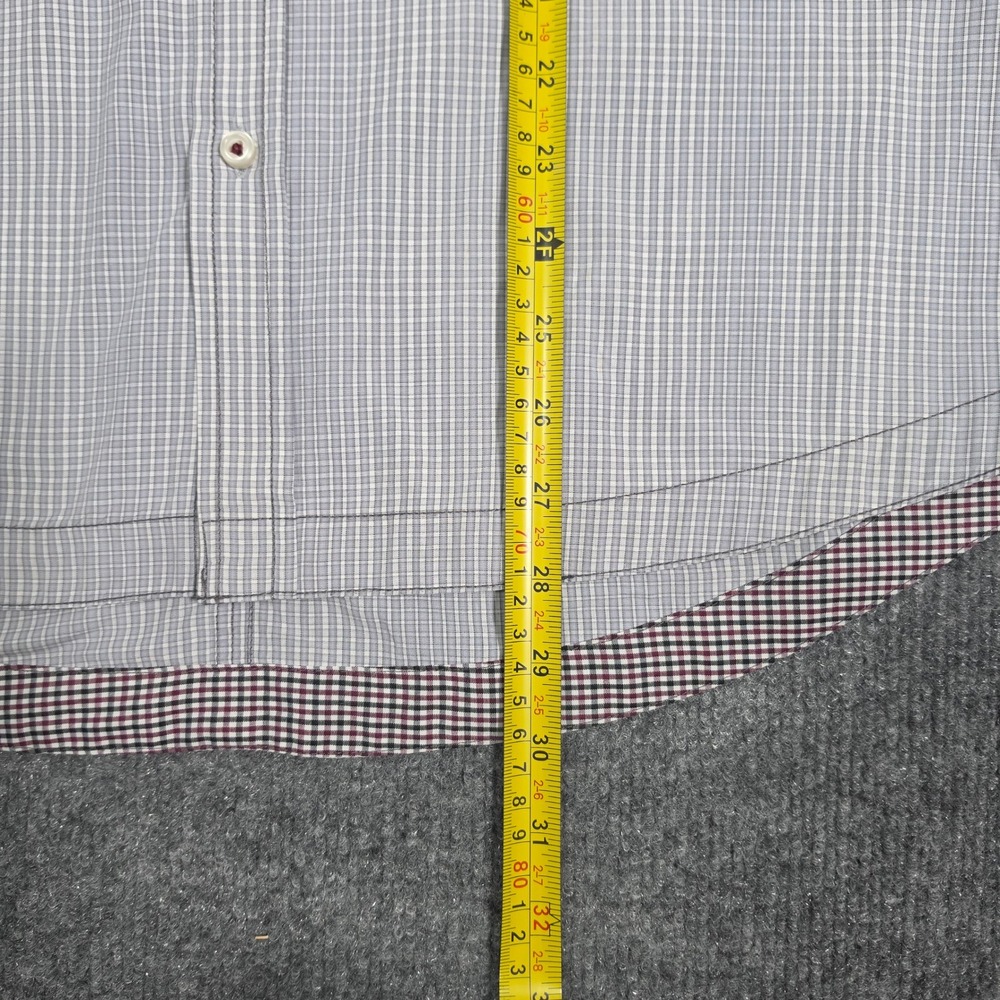 7 Diamonds Mens Grey Micro Check Western Button Down Shirt Med Embroidered Yoke - Picture 9 of 10